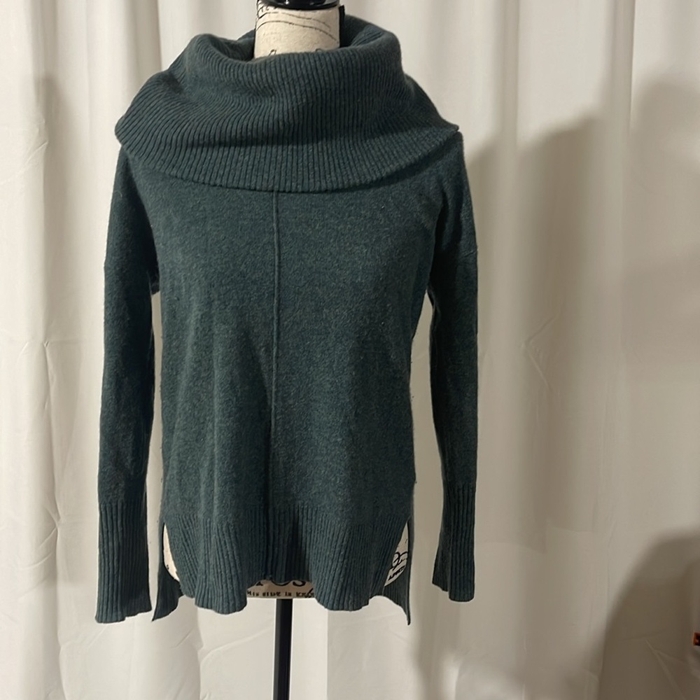 Adrienne Vittadini green Cashmere cowlneck sweater medium